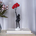 Petite fille avec un ballon, sculpture artistique, décoration de salon, résine