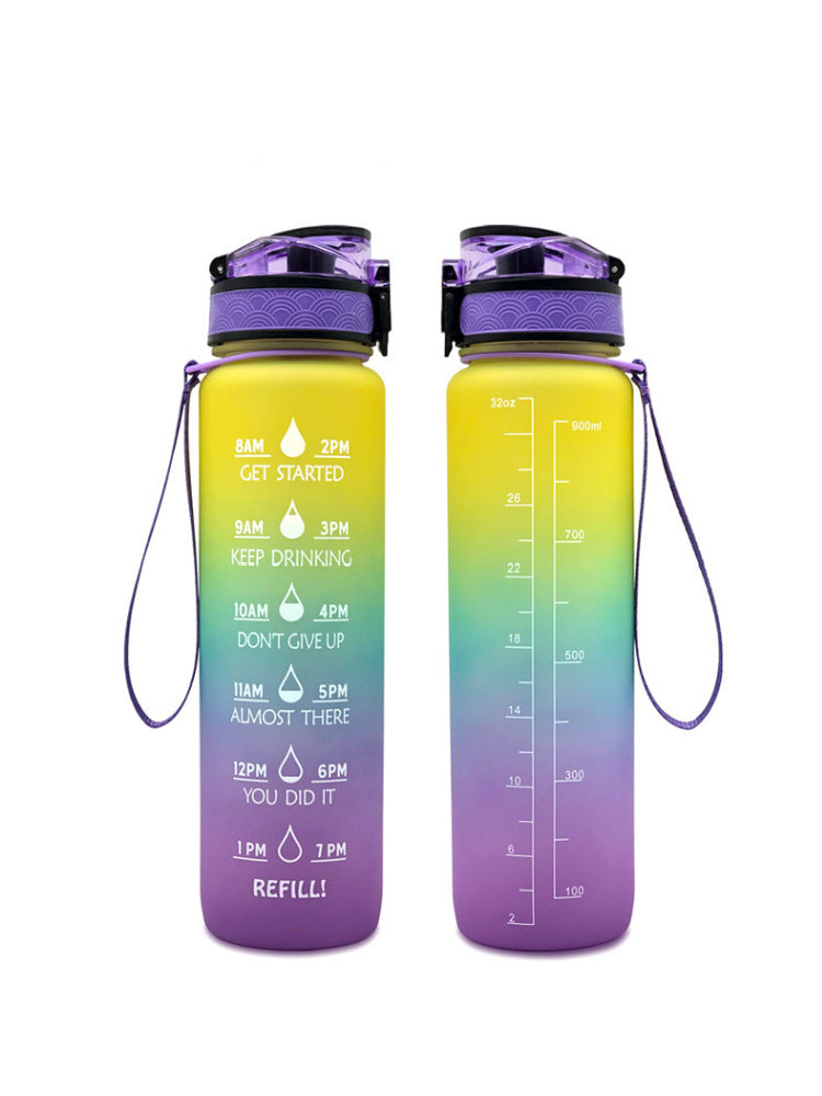 Gourde transparente 1000 ml, style kawaii, sans BPA, avec infuseur intégré. Convient également pour le sport et le lait. Gourde transparente.