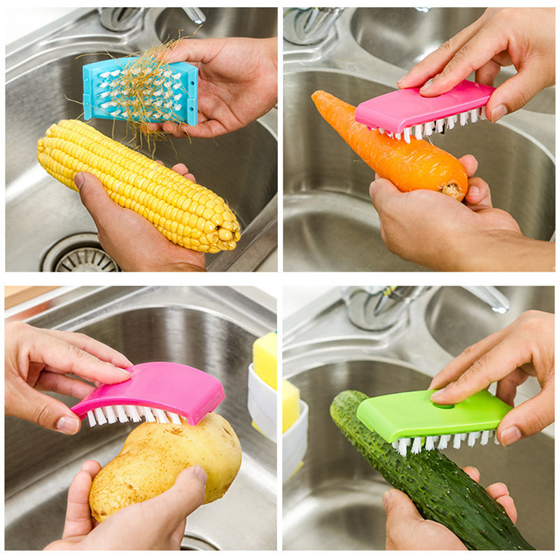 Brosse de nettoyage créative pour couteaux et fourchettes de cuisine avec ventouse, brosse pour fruits et légumes, brosse de nettoyage de cuisine