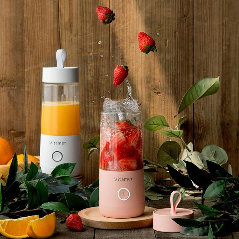 Mixeur portable 350 ml, centrifugeuse électrique rechargeable USB, mixeur à smoothies et granités, bouteille mélangeur à jus, accessoire de cuisine rechargeable par USB