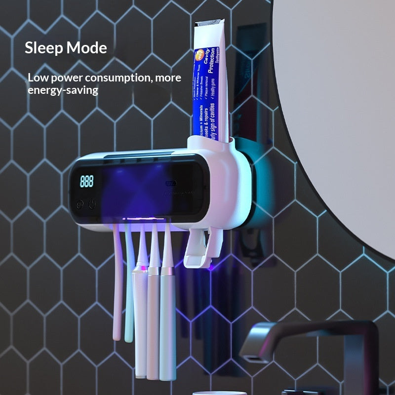 Stérilisateur UV pour dents de lait sans perçage, avec support de rangement et séchage électrique intégré.