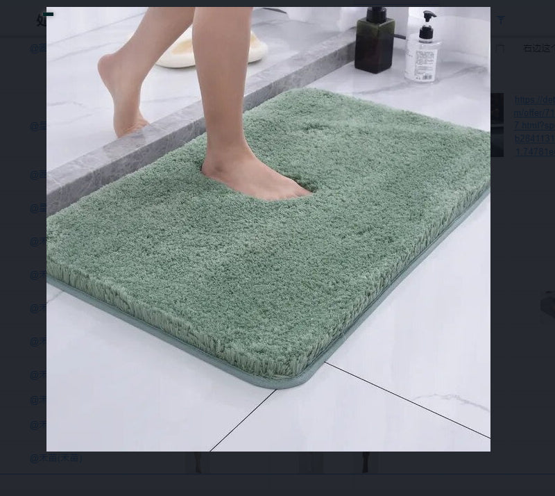 Tapis de sol en chenille de laine longue, absorbant, uni, antidérapant, pour salle de bain ou chambre à coucher, avec pédales.