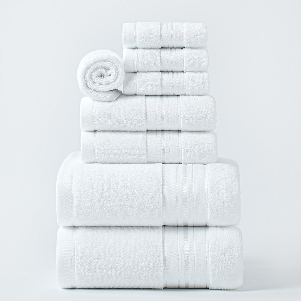 Ensemble de 8 serviettes de bain en pur coton pour la maison, absorbantes et adaptées aux adultes.