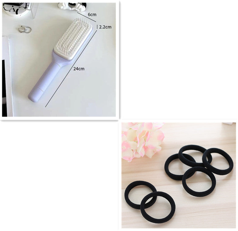 Brosse à cheveux autonettoyante 4 en 1 - Nouveau peigne de massage antistatique autonettoyant et modulable - Brosse à cheveux autonettoyante rotative et relevante