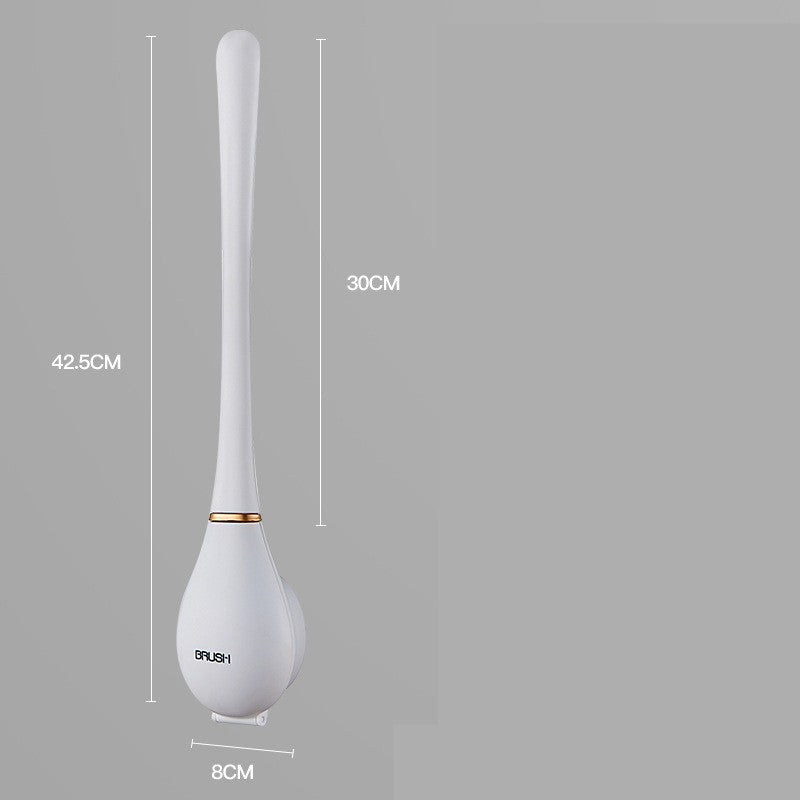 Brosse ménagère murale à long manche en silicone pour toilettes