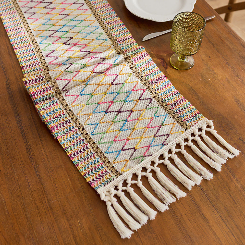 Chemin de table en lin style loisirs pour la maison