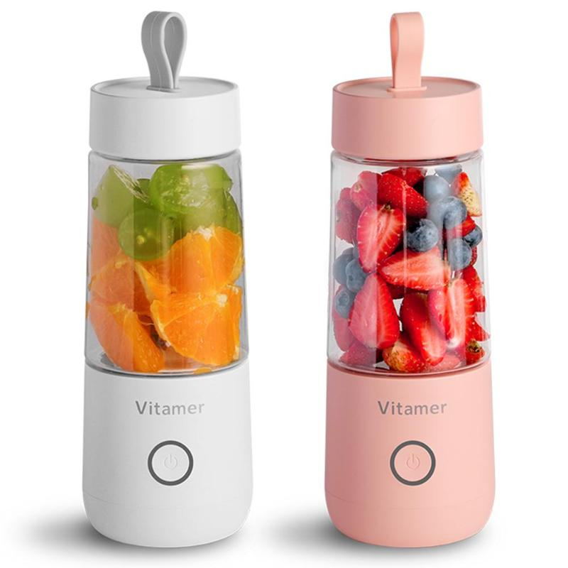 Mixeur portable 350 ml, centrifugeuse électrique rechargeable USB, mixeur à smoothies et granités, bouteille mélangeur à jus, accessoire de cuisine rechargeable par USB