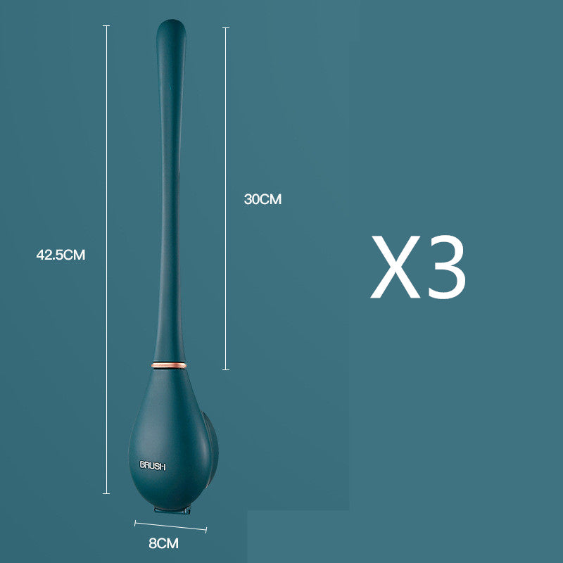 Brosse ménagère murale à long manche en silicone pour toilettes