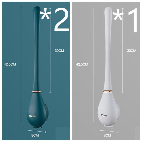 Brosse ménagère murale à long manche en silicone pour toilettes