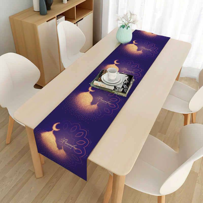 Drapeau de table décoratif en tissu pour la maison musulmane pendant le Ramadan