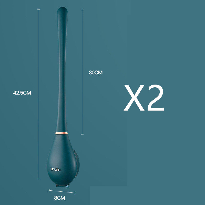 Brosse ménagère murale à long manche en silicone pour toilettes
