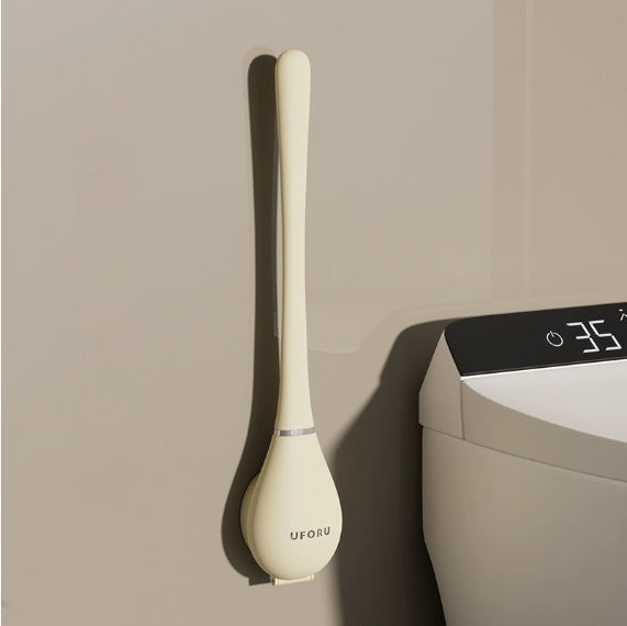 Brosse ménagère murale à long manche en silicone pour toilettes