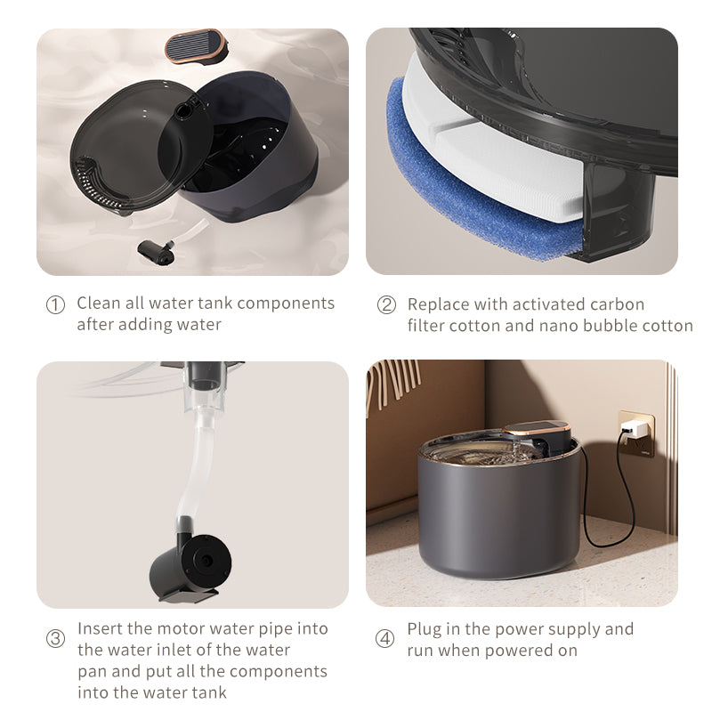 Fontaine à eau automatique silencieuse pour chats et chiens, rechargeable par USB. Distributeur d'eau électrique automatique pour animaux de compagnie.