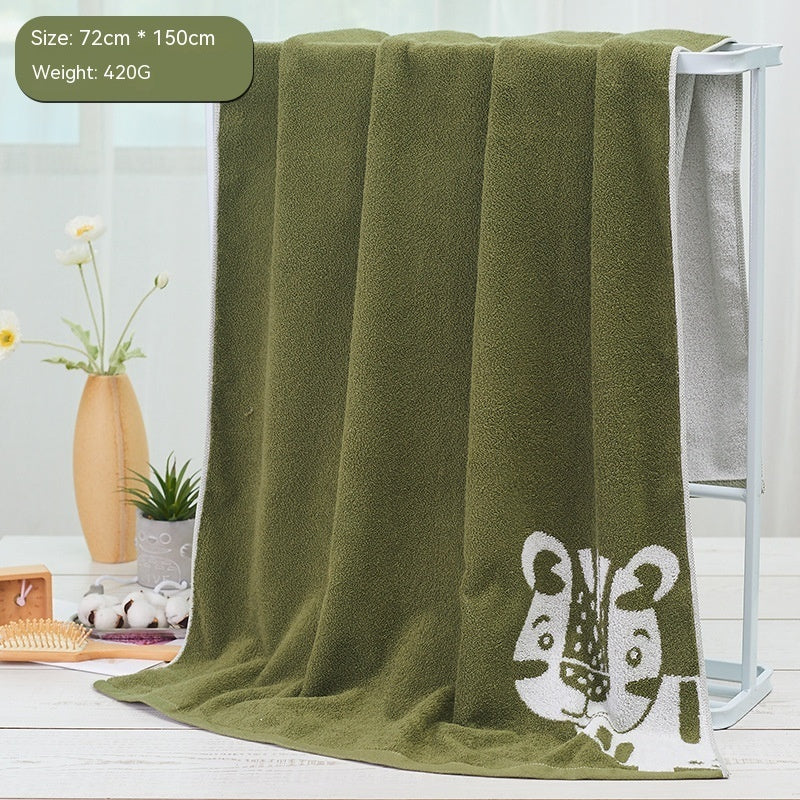 Serviette de bain douce, épaisse, absorbante et à séchage rapide, à motif dessin animé mignon, idéale pour la maison et les voyages.