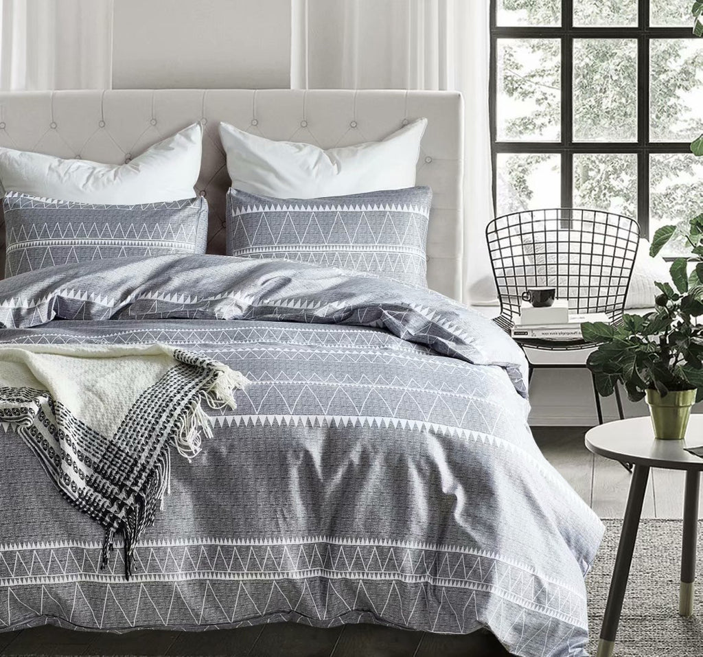 Ensemble de literie trois pièces en linge de maison imprimé