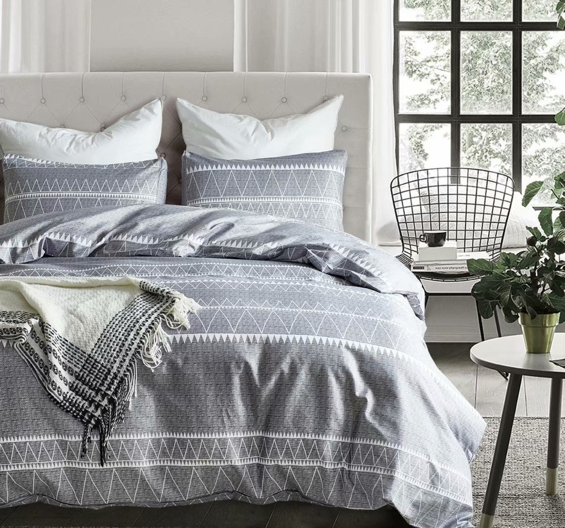 Ensemble de literie trois pièces en linge de maison imprimé
