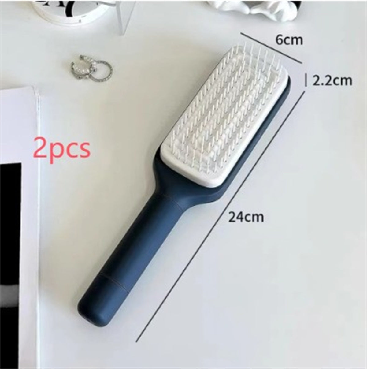 Brosse à cheveux autonettoyante 4 en 1 - Nouveau peigne de massage antistatique autonettoyant et modulable - Brosse à cheveux autonettoyante rotative et relevante
