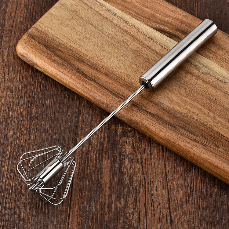 Batteur à œufs semi-automatique en acier inoxydable, outil de cuisine portatif