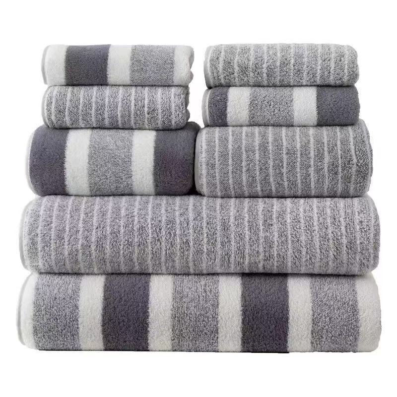 Ensemble de 8 serviettes de toilette absorbantes et épaisses pour la maison.