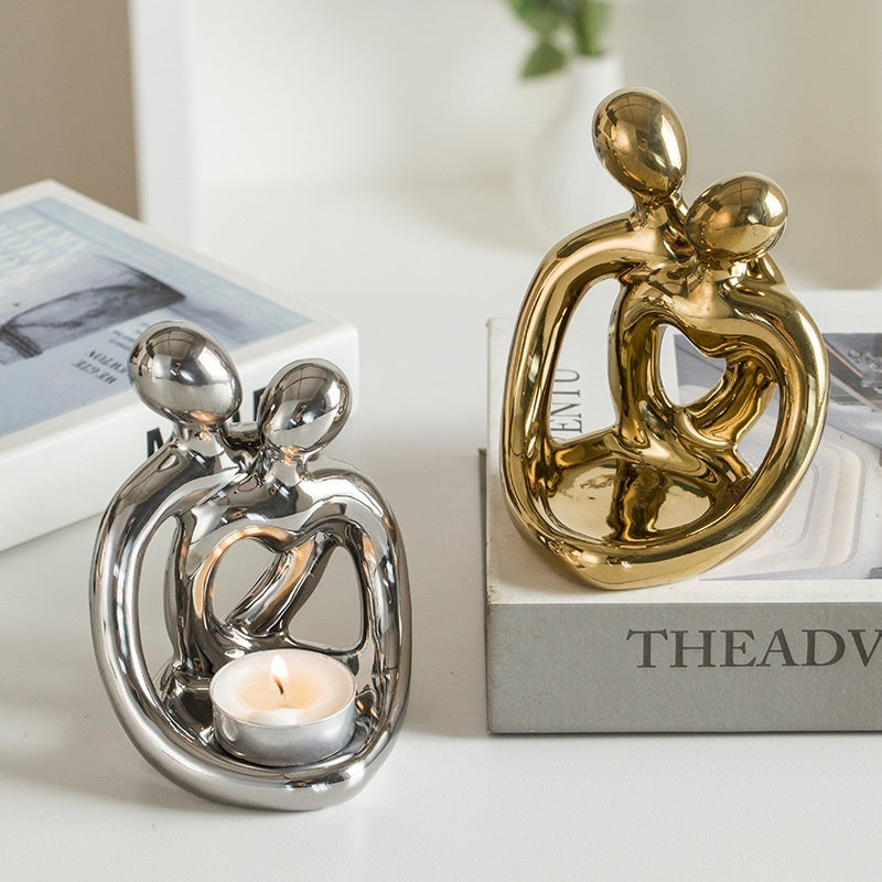 Bougeoir en céramique pour couple, style nordique moderne, style rétro, pour bougie d'aromathérapie, ornement