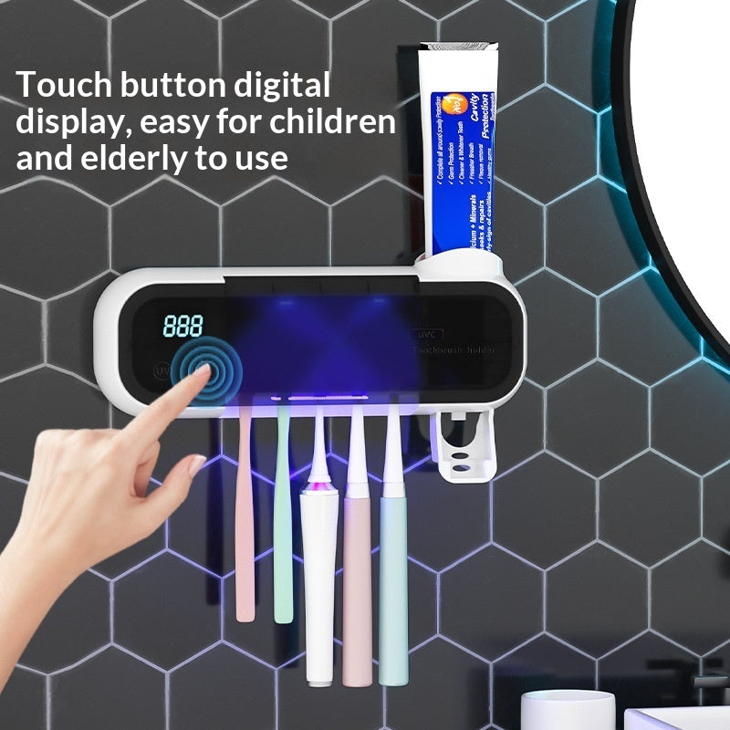 Stérilisateur UV pour dents de lait sans perçage, avec support de rangement et séchage électrique intégré.