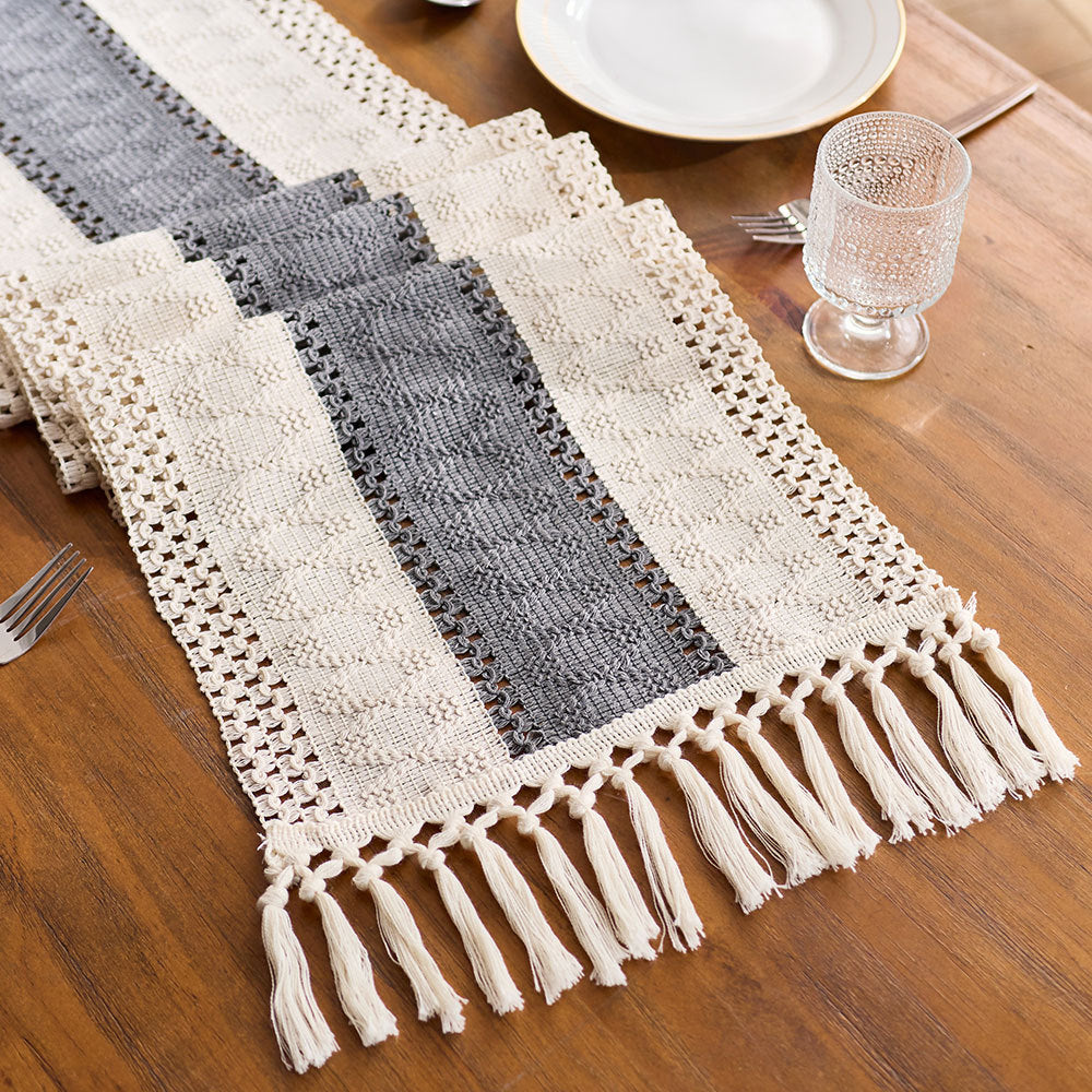 Chemin de table en lin style loisirs pour la maison