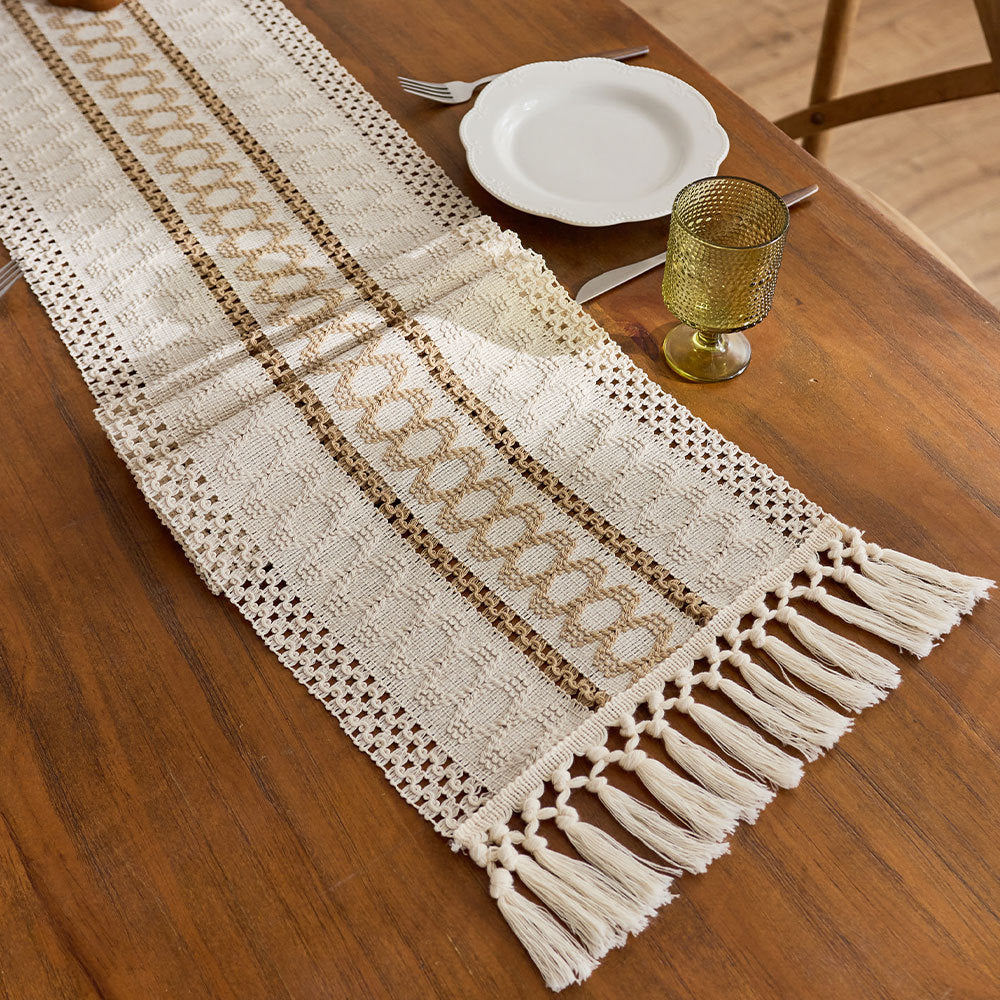 Chemin de table en lin style loisirs pour la maison