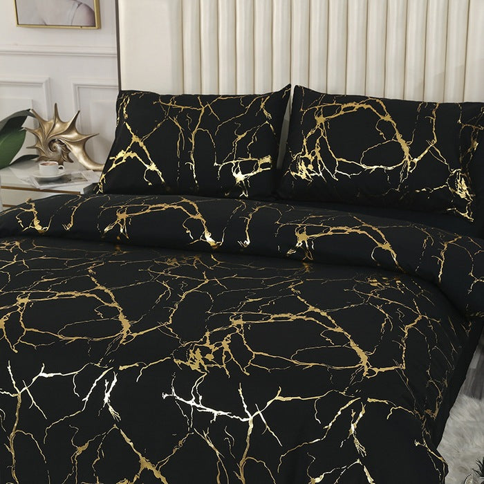 Housse de couette dorée en trois pièces pour usage domestique