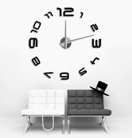 Horloge murale surdimensionnée en acrylique, horloge murale moderne pour salon, horloge miroir