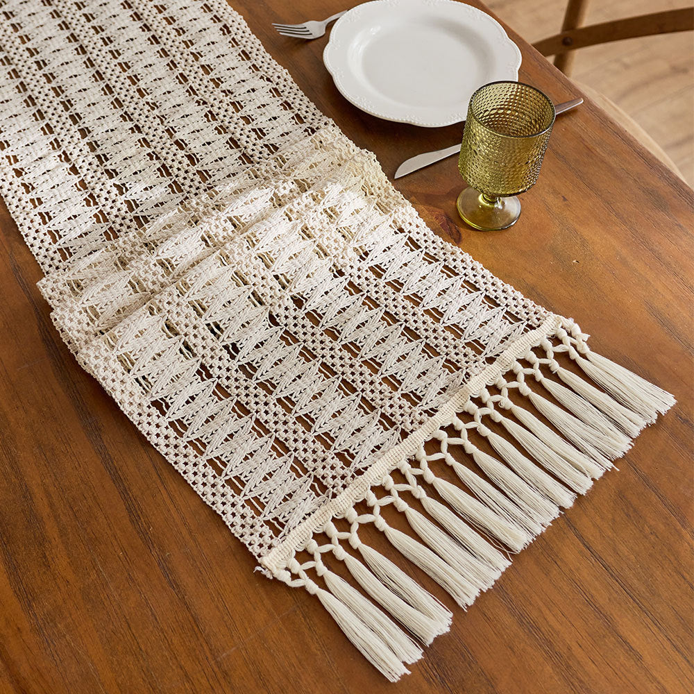 Chemin de table en lin style loisirs pour la maison