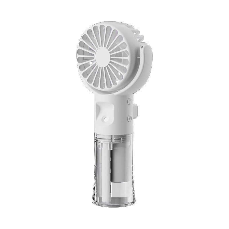 Ventilateur brumisateur portable à 4 vitesses, rechargeable par USB, idéal pour l'été et parfait pour l'extérieur.