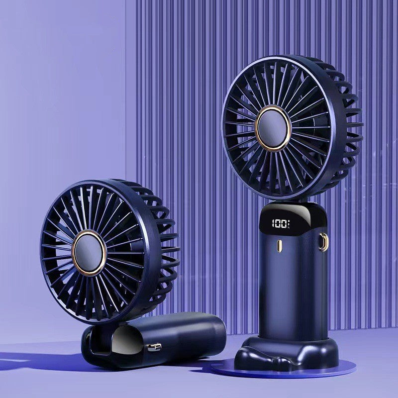 Mini ventilateur électrique portable rechargeable par USB, pliable, à suspendre autour du cou, pour l'extérieur, réglable sur 5 vitesses, puissant rafraîchisseur d'air