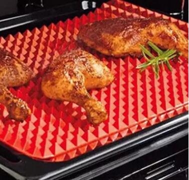 Tapis de cuisson pyramidal en silicone antiadhésif avec grille, tapis de cuisson polyvalent pour four et barbecue, tapis résistant à la chaleur, ustensiles et accessoires de cuisine