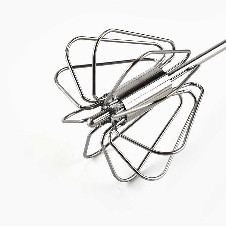 Batteur à œufs semi-automatique en acier inoxydable, outil de cuisine portatif