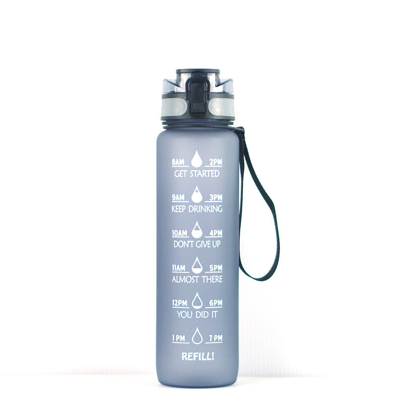 Gourde transparente 1000 ml, style kawaii, sans BPA, avec infuseur intégré. Convient également pour le sport et le lait. Gourde transparente.