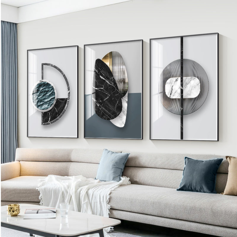 Tableau abstrait géométrique sur toile, décoration murale