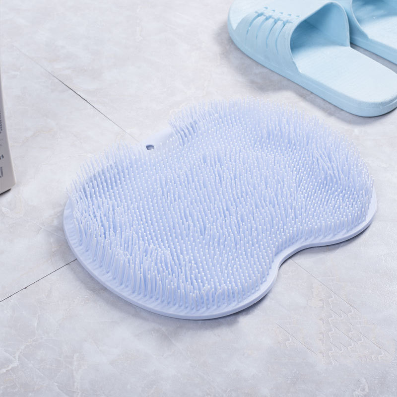 Brosse de bain massante, tapis de bain antidérapant, brosse de massage du dos, ventouse en silicone, coussinet de massage des pieds, outil de nettoyage du corps