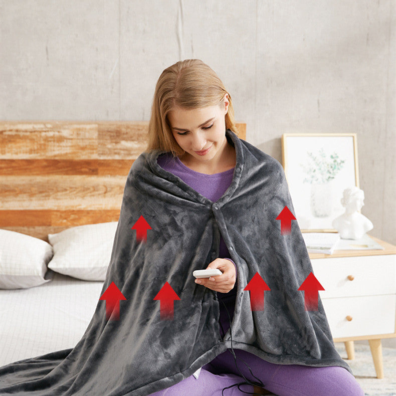 Couverture chauffante en flanelle d'hiver, protection contre le froid, châle chaud USB, couverture chauffante électrique en peluche