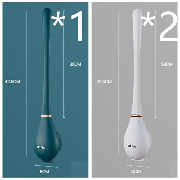 Brosse ménagère murale à long manche en silicone pour toilettes