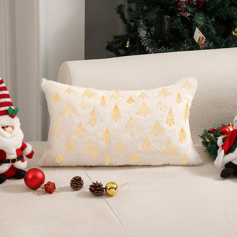 Taie d'oreiller double face à motif sapin de Noël