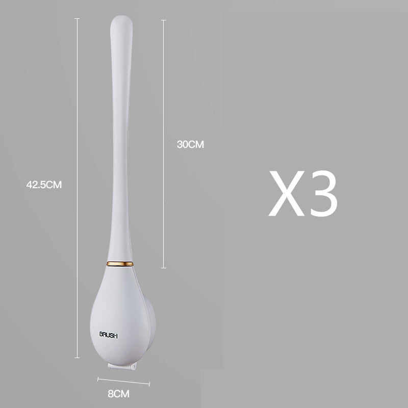 Brosse ménagère murale à long manche en silicone pour toilettes