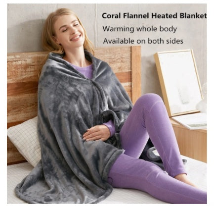 Couverture chauffante en flanelle d'hiver, protection contre le froid, châle chaud USB, couverture chauffante électrique en peluche