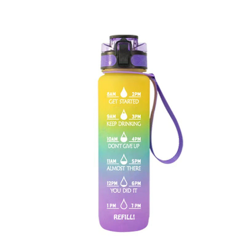 Gourde transparente 1000 ml, style kawaii, sans BPA, avec infuseur intégré. Convient également pour le sport et le lait. Gourde transparente.
