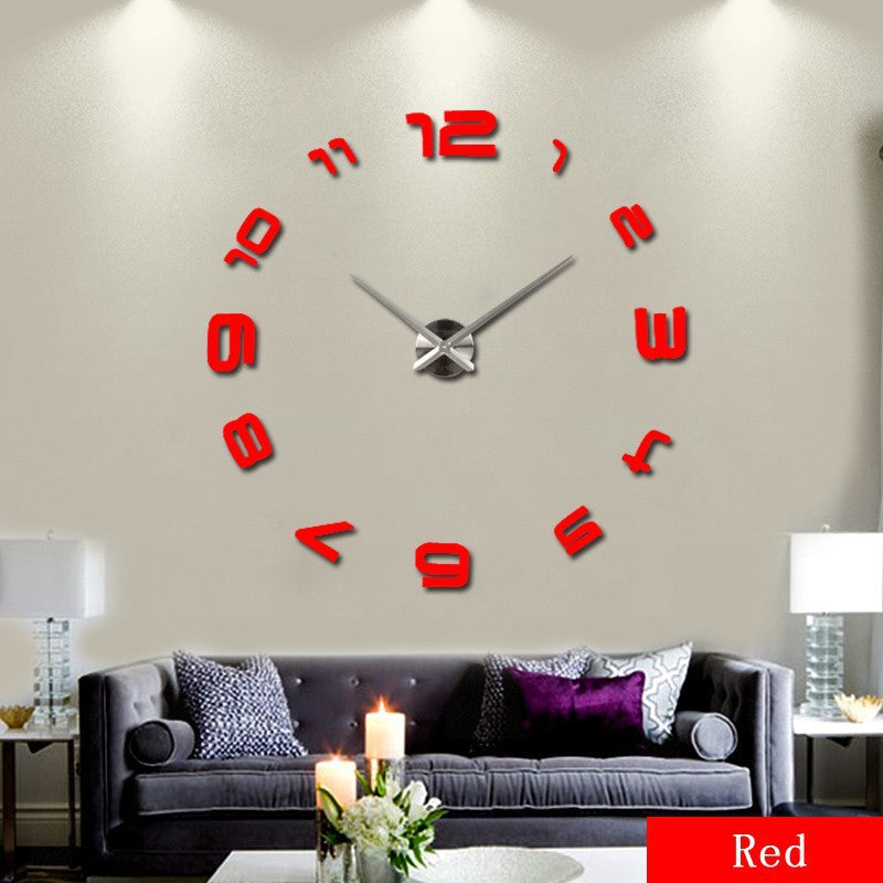 Horloge murale surdimensionnée en acrylique, horloge murale moderne pour salon, horloge miroir