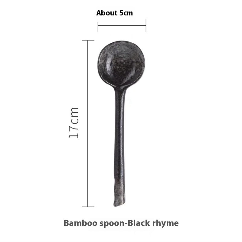 Cuillère à long manche en céramique rétro créative pour la cuisine, idéale pour les restaurants et la maison.