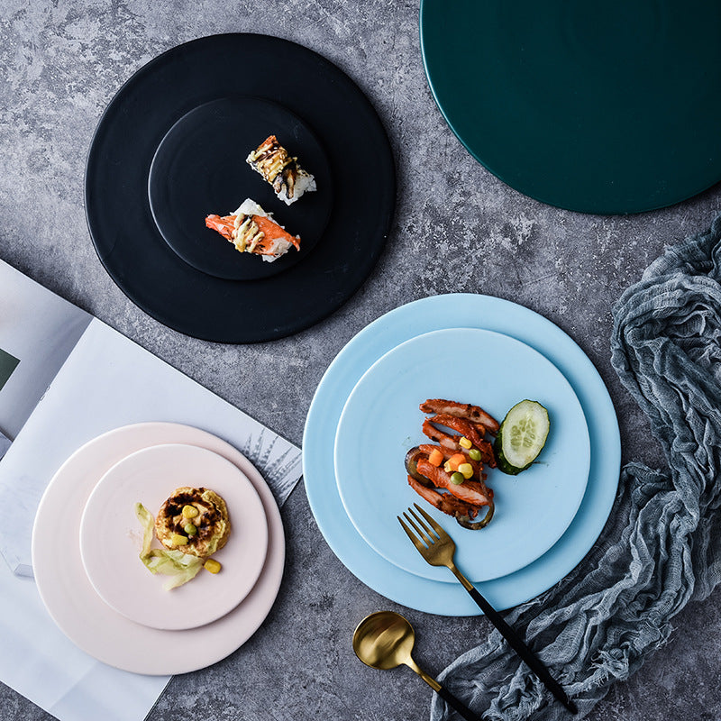 Assiette à sushi ronde mate Home Simple