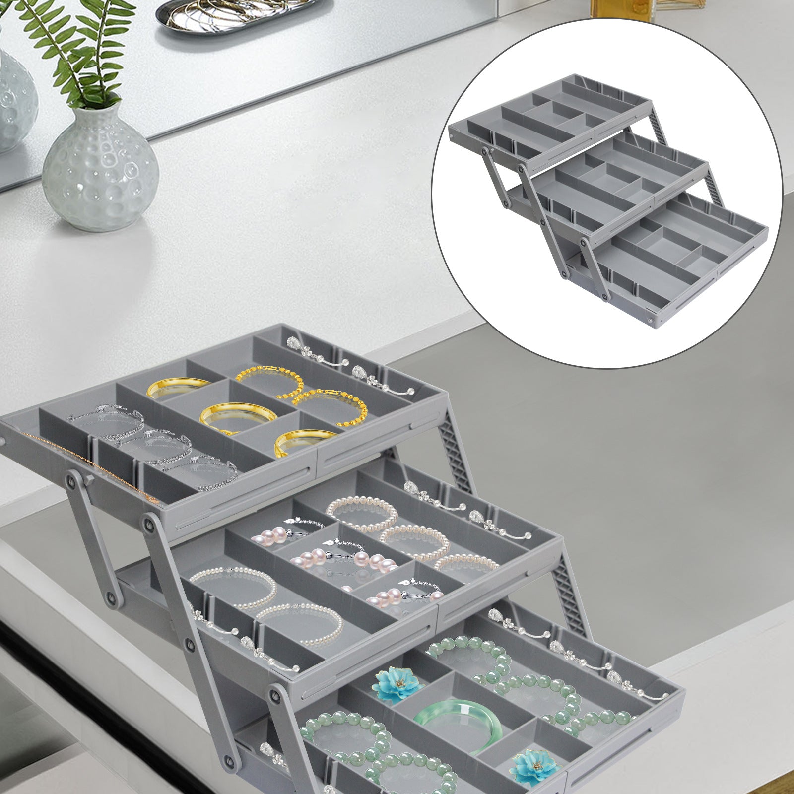 Foldable Drawer Organizer Box for Kitchen & Dresser