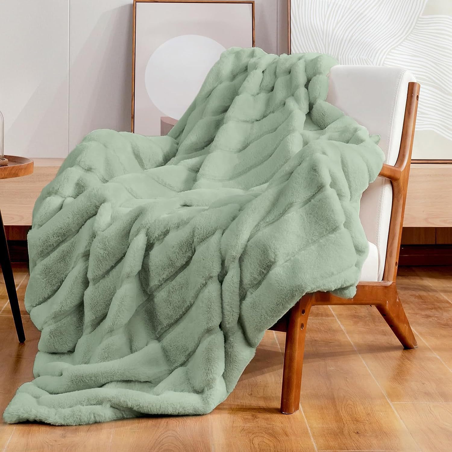 Couverture décorative douce et rayée pour canapé, petite taille