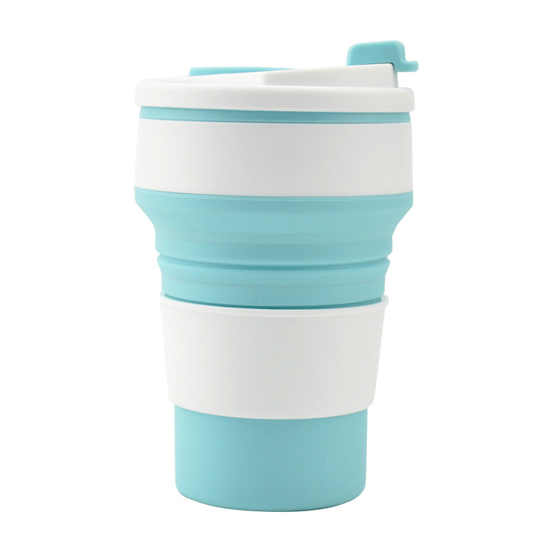 Tasse pliable et pliable avec couvercle, idéale pour les voyages, le café, l'eau et le thé.