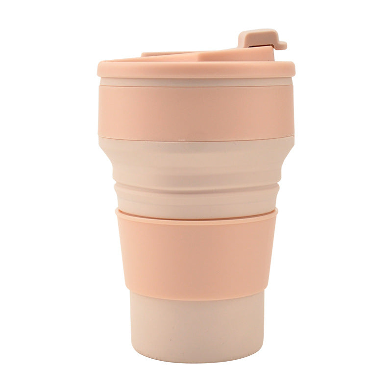 Tasse pliable et pliable avec couvercle, idéale pour les voyages, le café, l'eau et le thé.